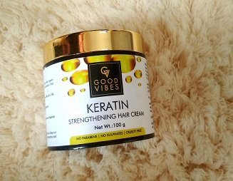 Good Vibes Keratin Strengthening Hair Cream Review - Khushi Hamesha